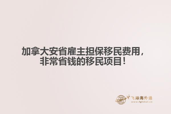 加拿大安省雇主担保移民费用，非常省钱的移民项目！