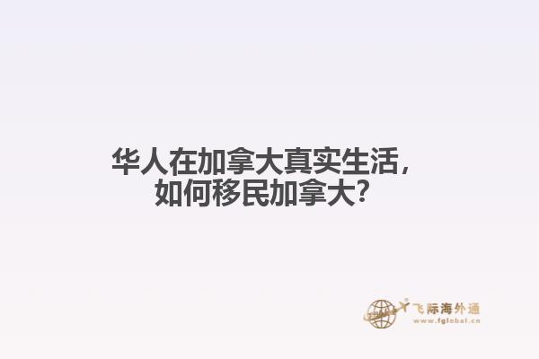 华人在加拿大真实生活，如何移民加拿大？