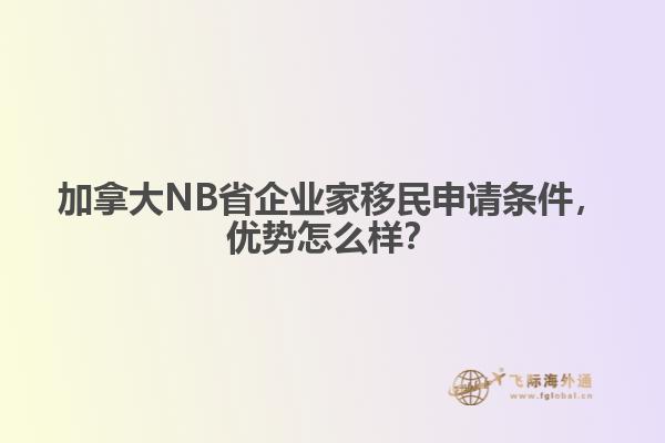 加拿大NB省企业家移民申请条件，优势怎么样？