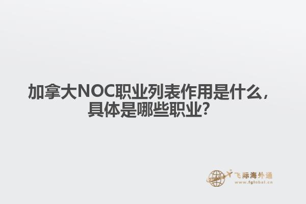 加拿大NOC职业列表作用是什么，具体是哪些职业？