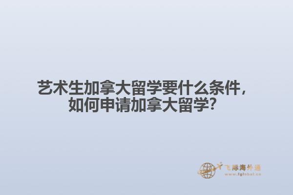 艺术生加拿大留学要什么条件
