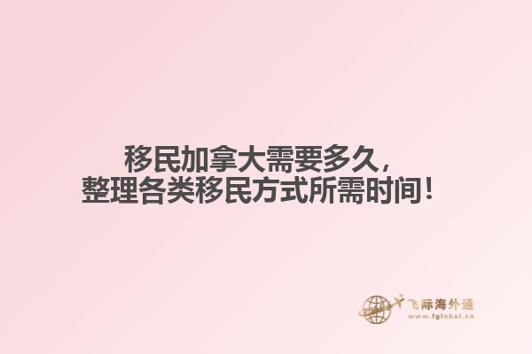 移民加拿大需要多久，整理各类移民方式所需时间！