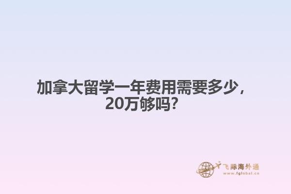 加拿大留学一年费用需要多少,20万够吗?