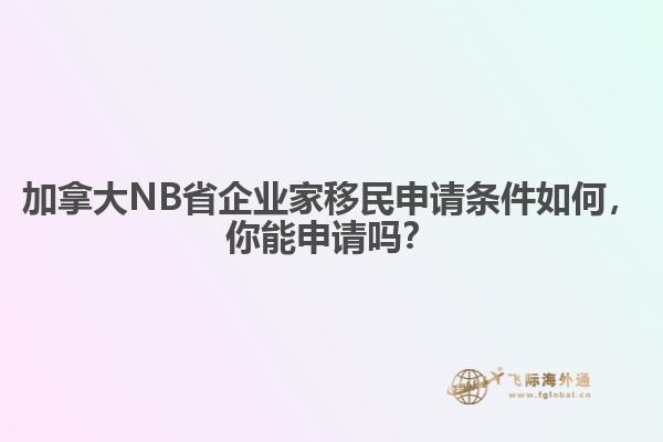 加拿大NB省企业家移民申请条件如何,你能申请吗?