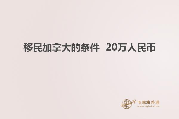 移民加拿大的条件  20万人民币