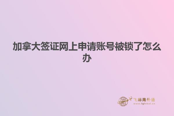 加拿大签证网上申请账号被锁了怎么办