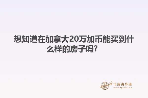 想知道在加拿大20万加币能买到什么样的房子吗？