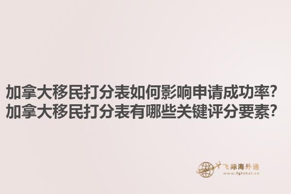 加拿大移民打分表如何影响申请成功率？加拿大移民打分表有哪些关键评分要素？1.jpg