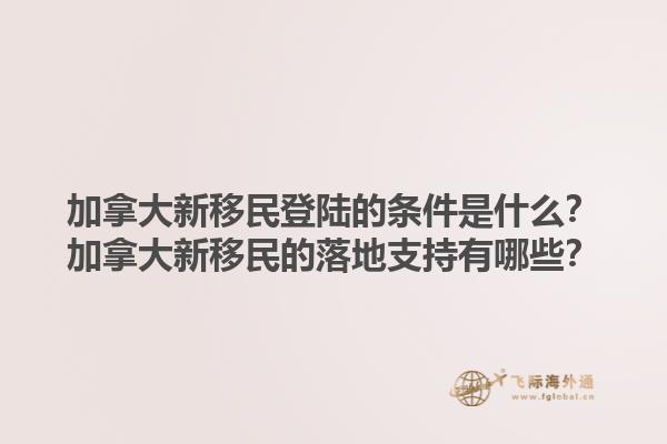 加拿大新移民登陆的条件是什么？加拿大新移民的落地支持有哪些？1.jpg