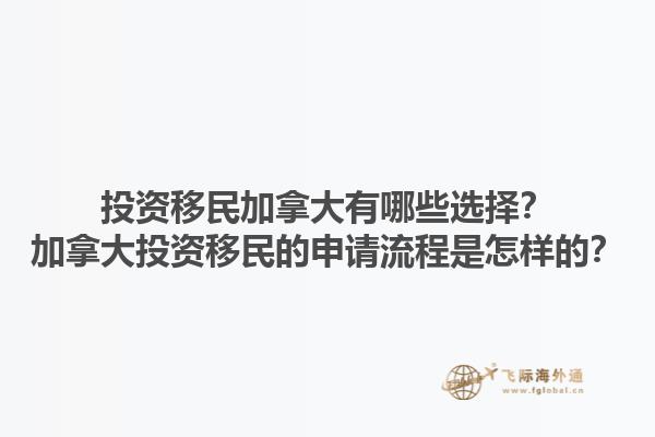 投资移民加拿大有哪些选择？加拿大投资移民的申请流程是怎样的？1.jpg
