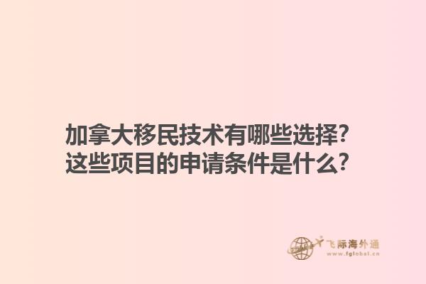 加拿大移民技术有哪些选择？这些项目的申请条件是什么？1.jpg