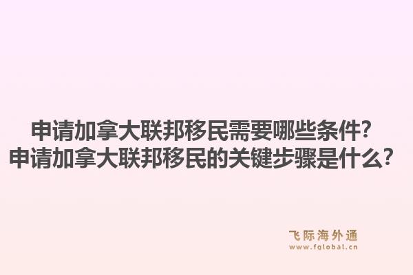 申请加拿大联邦移民需要哪些条件？申请加拿大联邦移民的关键步骤是什么？1.jpg