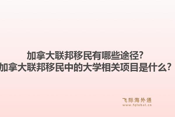 加拿大联邦移民有哪些途径？加拿大联邦移民中的大学相关项目是什么？1.jpg