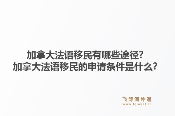 加拿大法语移民有哪些途径？加拿大法语移民的申请条件是什么？1.jpg