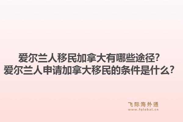 爱尔兰人移民加拿大有哪些途径？爱尔兰人申请加拿大移民的条件是什么？1.jpg