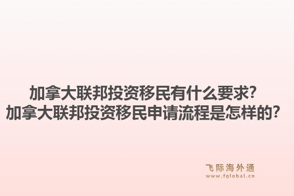 加拿大联邦投资移民有什么要求?加拿大联邦投资移民申请流程是怎样的?1.jpg