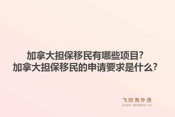 加拿大担保移民有哪些项目?加拿大担保移民的申请要求是什么?1.jpg