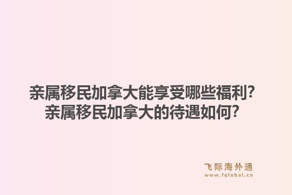 亲属移民加拿大能享受哪些福利?亲属移民加拿大的待遇如何?1.jpg