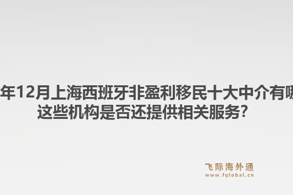 2025年12月上海西班牙非盈利移民十大中介有哪些？这些机构是否还提供相关服务？
