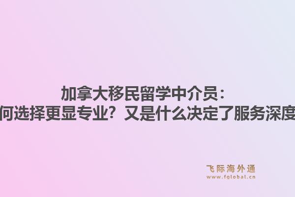 加拿大移民留学中介员：为何选择更显专业？又是什么决定了服务深度？