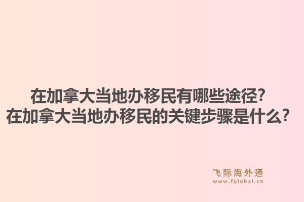 在加拿大当地办移民有哪些途径？在加拿大当地办移民的关键步骤是什么？1.jpg
