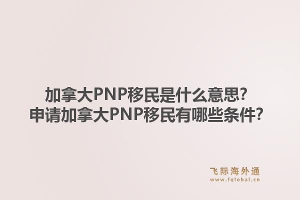 加拿大PNP移民是什么意思？申请加拿大PNP移民有哪些条件？