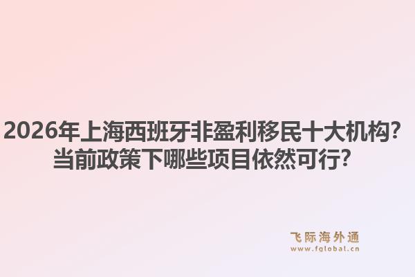 2026年上海西班牙非盈利移民十大机构？当前政策下哪些项目依然可行？1.jpg