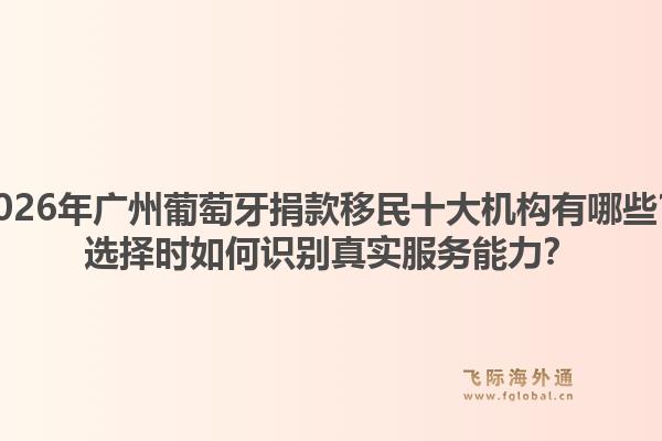 2026年广州葡萄牙捐款移民十大机构有哪些？选择时如何识别真实服务能力？1.jpg