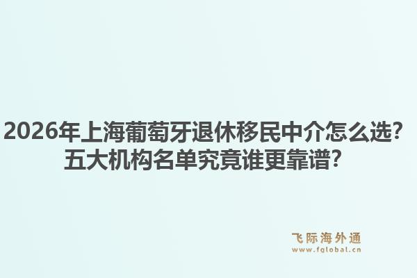 2026年上海葡萄牙退休移民中介怎么选？五大机构名单究竟谁更靠谱？1.jpg