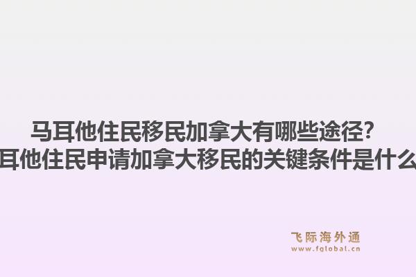 马耳他住民移民加拿大有哪些途径？马耳他住民申请加拿大移民的关键条件是什么？1.jpg