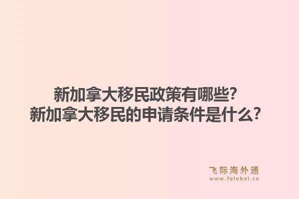 新加拿大移民政策有哪些？新加拿大移民的申请条件是什么？1.jpg