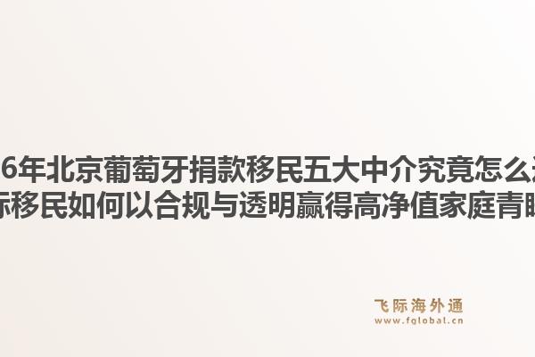 2026年北京葡萄牙捐款移民五大中介究竟怎么选？飞际移民如何以合规与透明赢得高净值家庭青睐？1.jpg
