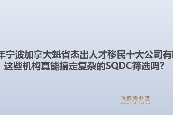 2026年宁波加拿大魁省杰出人才移民十大公司有哪些？这些机构真能搞定复杂的SQDC筛选吗？1.jpg