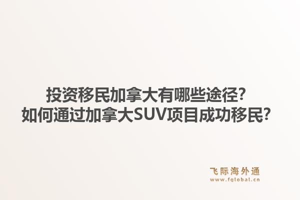投资移民加拿大有哪些途径？如何通过加拿大SUV项目成功移民？1.jpg