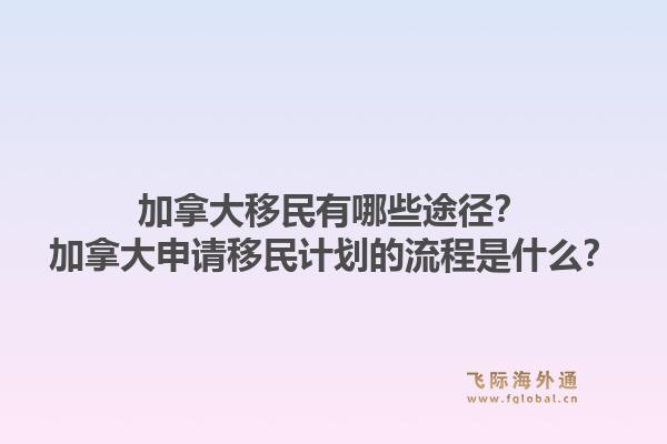 加拿大移民有哪些途径？加拿大申请移民计划的流程是什么？