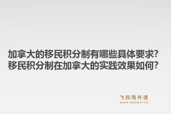 加拿大的移民积分制有哪些具体要求?移民积分制在加拿大的实践效果如何?1.jpg