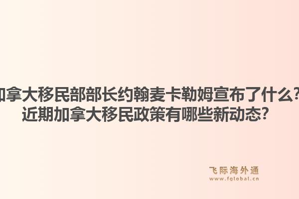加拿大移民部部长约翰麦卡勒姆宣布了什么？近期加拿大移民政策有哪些新动态？1.jpg