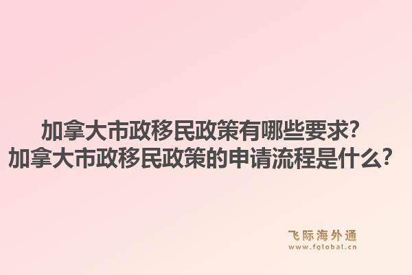 加拿大市政移民政策有哪些要求？加拿大市政移民政策的申请流程是什么？
