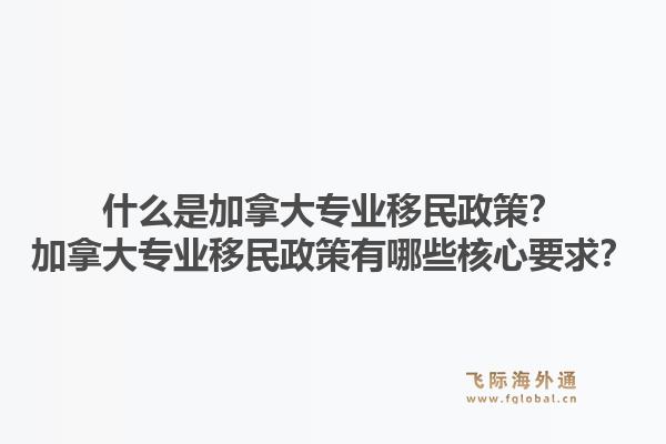 什么是加拿大专业移民政策?加拿大专业移民政策有哪些核心要求?1.jpg