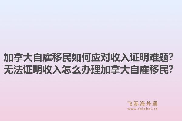 加拿大自雇移民如何应对收入证明难题？无法证明收入怎么办理加拿大自雇移民？