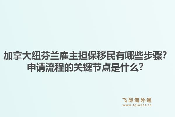 加拿大纽芬兰雇主担保移民有哪些步骤？申请流程的关键节点是什么？