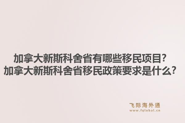 加拿大新斯科舍省有哪些移民项目？加拿大新斯科舍省移民政策要求是什么？